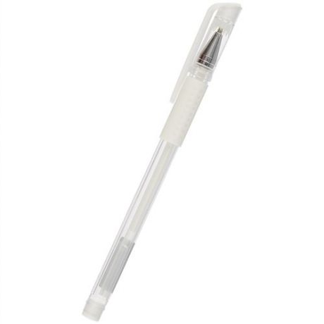 Ручка гелевая белая, 0,5мм, грипп