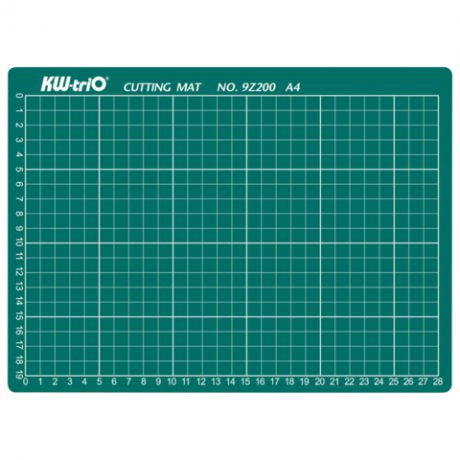 Коврик-подкладка настольный для резки KW-trio А3 (450х300мм), толщ. 3мм, сантиметровая шкала, 9Z2