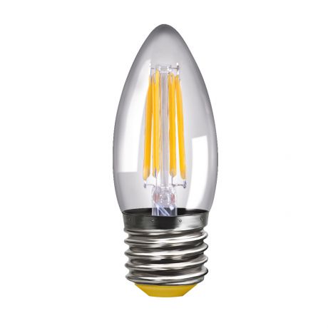 Лампа светодиодная филаментная E27 4W 2800К свеча прозрачная VG1-C1E27warm4W-F 4669