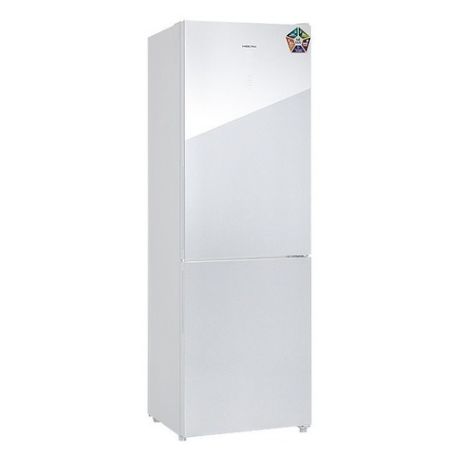 Холодильник HIBERG RFC-311DX NFGW, двухкамерный, белое стекло