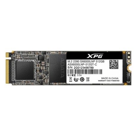 SSD накопитель A-DATA XPG SX6000 Lite ASX6000LNP-512GT-C 512Гб, M.2 2280, PCI-E x4, NVMe