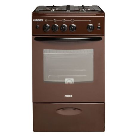 Газовая плита REEX CG-54997, газовая духовка, коричневый