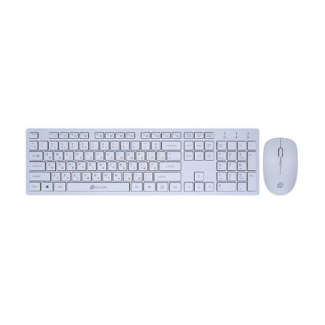 Комплект (клавиатура+мышь) OKLICK 240M, USB, беспроводной, белый