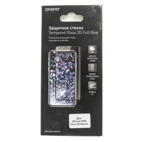 Защитное стекло для экрана ONEXT для Apple iPhone 6/6S Plus, 3D, 1 шт, белый [41004]
