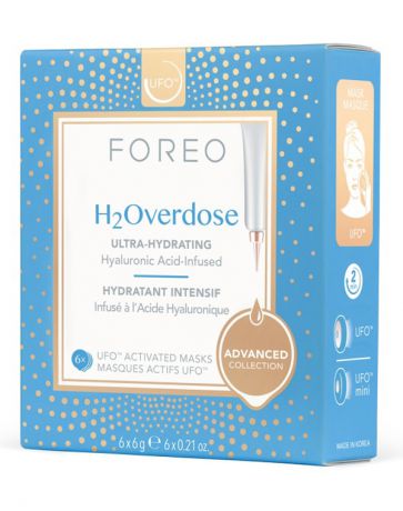 Ультра-увлажняющая маска для сухой кожи H2Overdose Mask, Foreo, 6 шт х 6 г