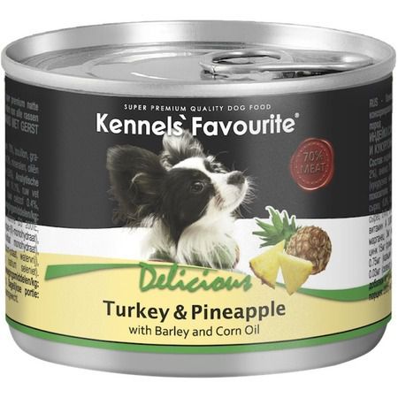 KENNELS FAVOURITE Влажный корм Kennels` Favourite Turkey & Pineapple для взрослых собак всех пород с индейкой и ананасом - 200 г