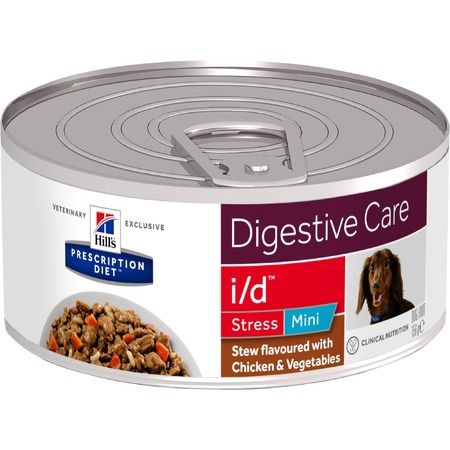 Hills Hills Prescription Diet i/d Stress Mini Digestive Care влажный диетический корм для собак мелких пород для поддержания здоровья ЖКТ и при стрессе рагу с курицей овощами - 156 г