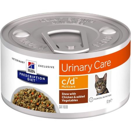 Hills Hills Prescription Diet c/d Multicare Urinary Care влажный диетический корм для кошек для поддержания здоровья мочевыводящих путей рагу с курицей овощами - 82 г