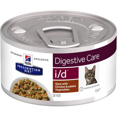 Hills Hills Prescription Diet i/d Digestive Care влажный диетический корм для кошек для поддержания здоровья ЖКТ рагу с курицей овощами - 82 г