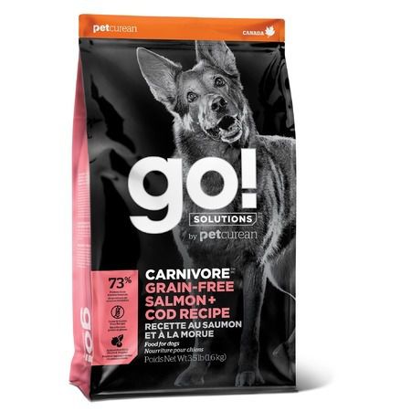 GO! Natural Holistic Сухой беззерновой корм GO! Carnivore GF Salmon + Cod для собак всех возрастов c лососем и треской