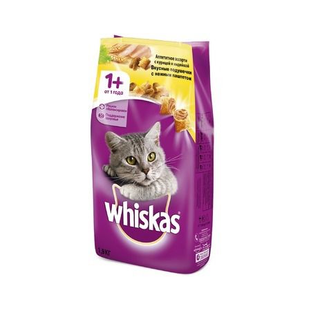 Whiskas Whiskas сухой корм для взрослых кошек с паштетом из курицы и индейки - 1,9 кг