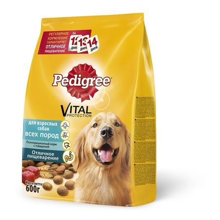 Pedigree Pedigree сухой корм для взрослых собак всех пород с говядиной - 600 г