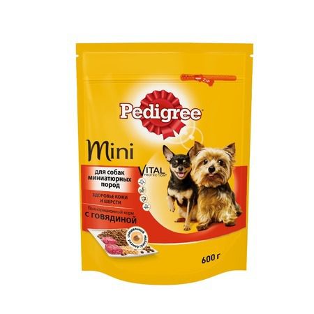 Pedigree Pedigree сухой корм для взрослых собак мини пород с говядиной - 600 г