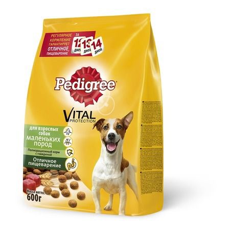 Pedigree Pedigree сухой корм для взрослых собак мелких пород с говядиной - 600 г