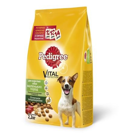 Pedigree Pedigree сухой корм для взрослых собак мелких пород с говядиной - 2,2 кг