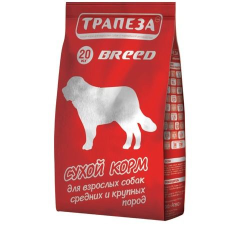 Трапеза Сухой корм Трапеза Breed для взрослых собак средних и крупных пород с говядиной - 20 кг
