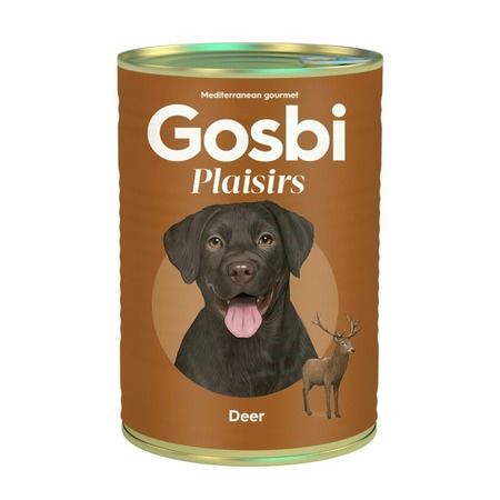 Gosbi Влажный корм Gosbi Plaisirs для взрослых собак с олениной - 400 г