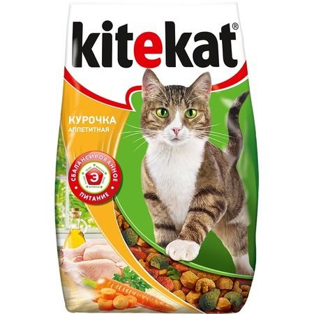 Kitekat Kitekat сухой корм для взрослых кошек с аппетитной курочкой - 1,9 кг