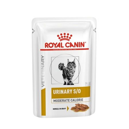 Royal Canin Влажный диетический корм Royal Canin Urinary S/O Moderate Calorie кусочки в соусе для взрослых кошек при МКБ и ожирении - 85 г