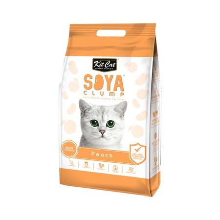 Kit Cat Kit Cat SoyaClump Soybean Litter Peach соевый биоразлагаемый комкующийся наполнитель с ароматом персика