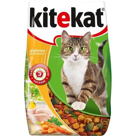 Kitekat Kitekat сухой корм для взрослых кошек с аппетитной курочкой - 800 г
