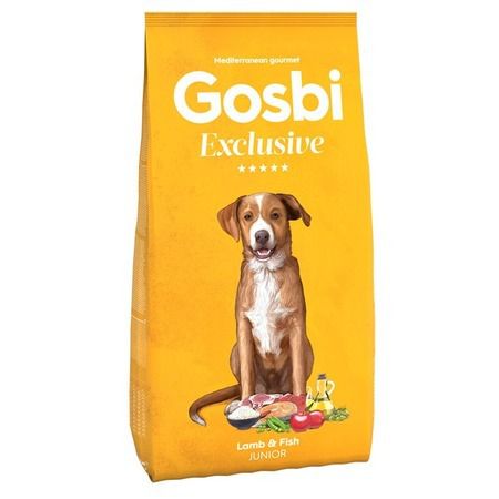 Gosbi Сухой корм Gosbi Exclusive для щенков средних и крупных пород с рыбой и ягненком - 12 кг