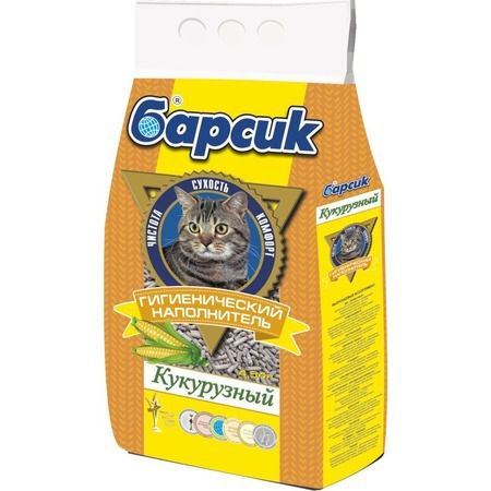 Барсик Барсик кукурузный впитывающий наполнитель для кошек - 4,54 л