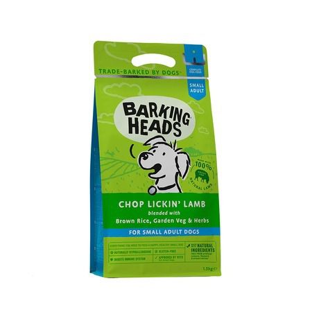 Barking Heads Сухой корм Barking Heads Chop Lickin Lamb для взрослых собак мелких пород с ягненком и рисом - 1,5 кг