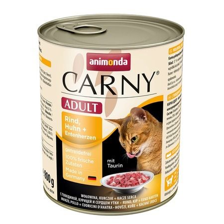 Animonda Влажный корм Animonda Carny для взрослых кошек с говядиной, курицей и уткой - 800 г