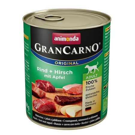 Animonda Влажный корм Animonda GranCarno для взрослых собак c говядиной, олениной и яблоком - 800 г