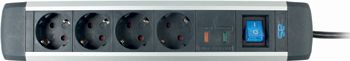 Фильтр сетевой SCHWABE ALUX 4 розетки 1.5 метра кабель 3х1.5 230В 16 A 3500Вт 18364 AS