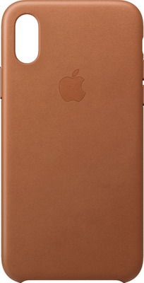 Чехол (клип-кейс) Apple Leather Case для iPhone XS цвет (Saddle Brown) золотисто-коричневый MRWP2ZM/A