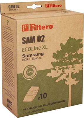 Набор пылесборников Filtero SAM 02 ECOLine XL 10 шт.