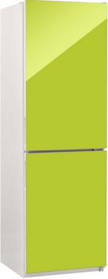 Двухкамерный холодильник NordFrost NRG 119NF 642 стекло цвета лайм