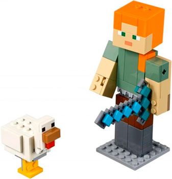 Конструктор Lego Большие фигурки Minecraft Алекс с цыплёнком 21149