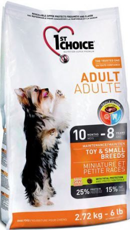 Сухой корм 1st Choice Adult Toy&Small Breeds для собак миниатюрных и мелких пород (2,72 кг, )