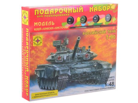 Сборная модель Советский танк Т-90 с микроэлектродвигателем Моделист