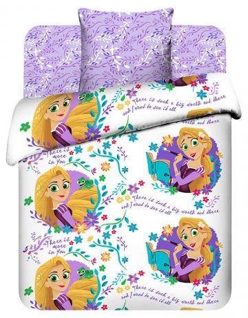 Детский комплект постельного белья Disney «Принцесса Рапунцель», бязь, 1,5-спальный, наволочка 70x70, диз. 7731