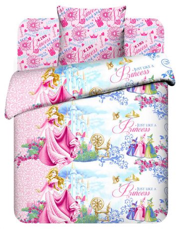 Детский комплект постельного белья Disney «Принцесса», бязь, 1,5-спальный, наволочка 70x70, диз. 4448
