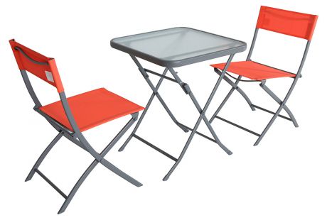 Набор мебели Garden Star, стол+2 стула, серый