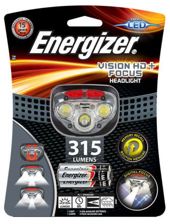 Фонарь налобный Energizer Vision HD+ Headlight 310 Lumens