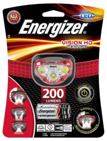 Фонарь налобный Energizer Vision HD Headlight 200 Lumens