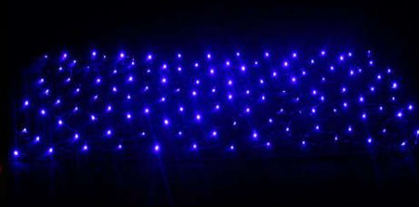 Новогодняя светодиодная гирлянда, 120 ламп, 2 х 1 м, сетка, синий