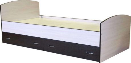 Кровать с ящиками «Мелодия», беленый дуб/венге, 80х160 см