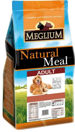 Корм сухой для собак Meglium Adult, с отборным мясом и овощами, 15кг