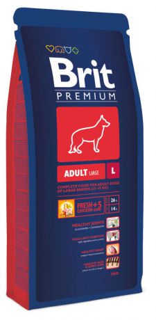 Корм для взрослых собак крупных пород Brit Premium, 15кг