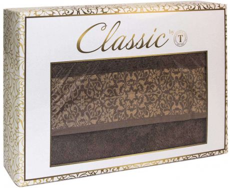 Набор полотенец Classic by Togas, коричневый с узором, 2 шт