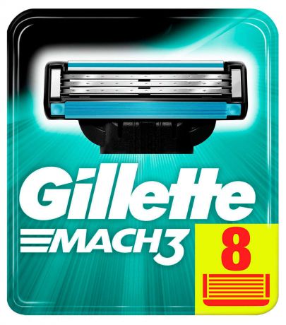 Cменные кассеты для бритья «Mach 3» Gillette, 8 шт
