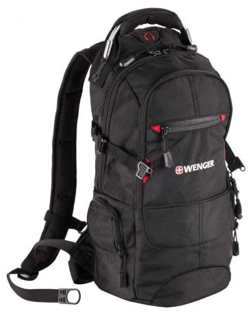 Рюкзак спортивный Wenger Narrow hiking pack, 22 л, чёрный/красный, 23х18х47 см