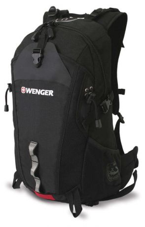 Рюкзак спортивный Wenger, 28 л, серый/черный, полиэстер, 29х19х52 см